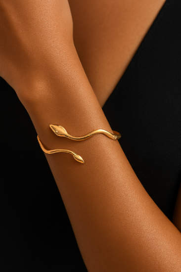Picture of Serpentis Cuff — Dual Snake Open Bangle
