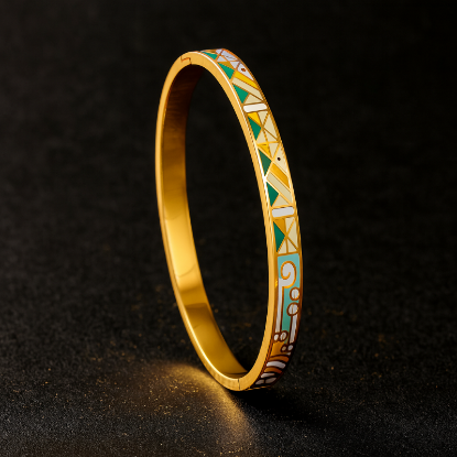 Picture of Golden Mosaic Enamel Bangle Collection