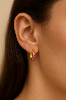 Picture of LumiGlow™ Pavé Huggie Hoops (925)