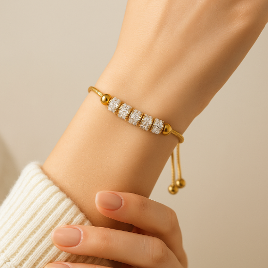 Picture of Nova Pavé Cube Slider Bracelet